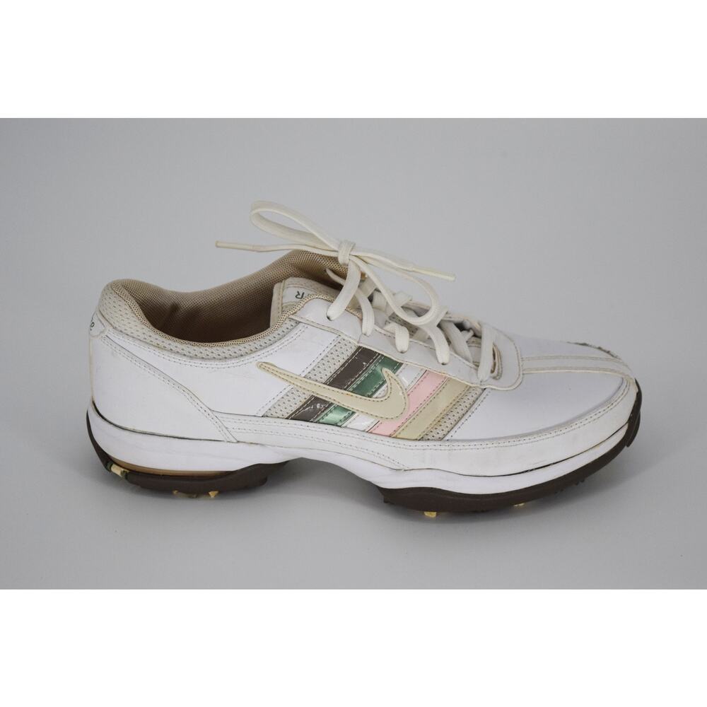 Nike Air Brassie 317466-122 Leather Golf Shoes White & Pink Size 7 Women's